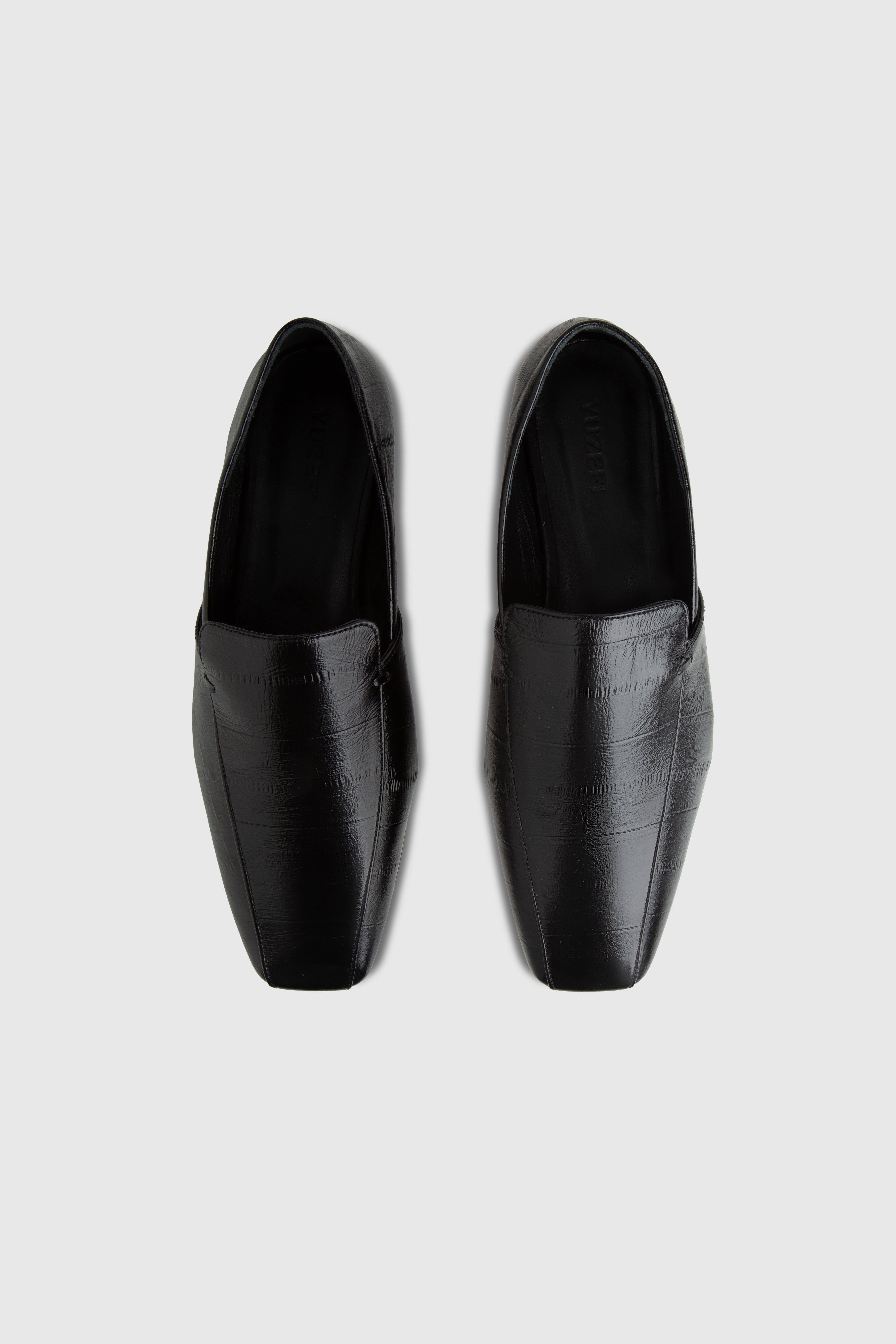 SAHRA LOAFER - EMBOSSED BLACK EEL LEATHER