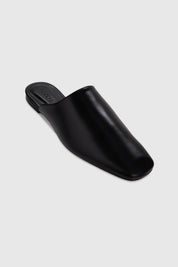 SAHRA SLIPPER - BLACK LEATHER