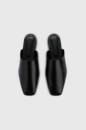 SAHRA SLIPPER - BLACK LEATHER
