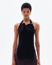 SAVAN MILANO HALTER TOP - BLACK