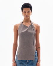 SAVAN MILANO HALTER TOP - CLAY