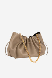 SCALLOP CLUTCH - CLAY PEBBLE GRAINED LEATHER