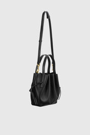 SCALLOP MINI TOTE - BLACK PEBBLE GRAINED LEATHER