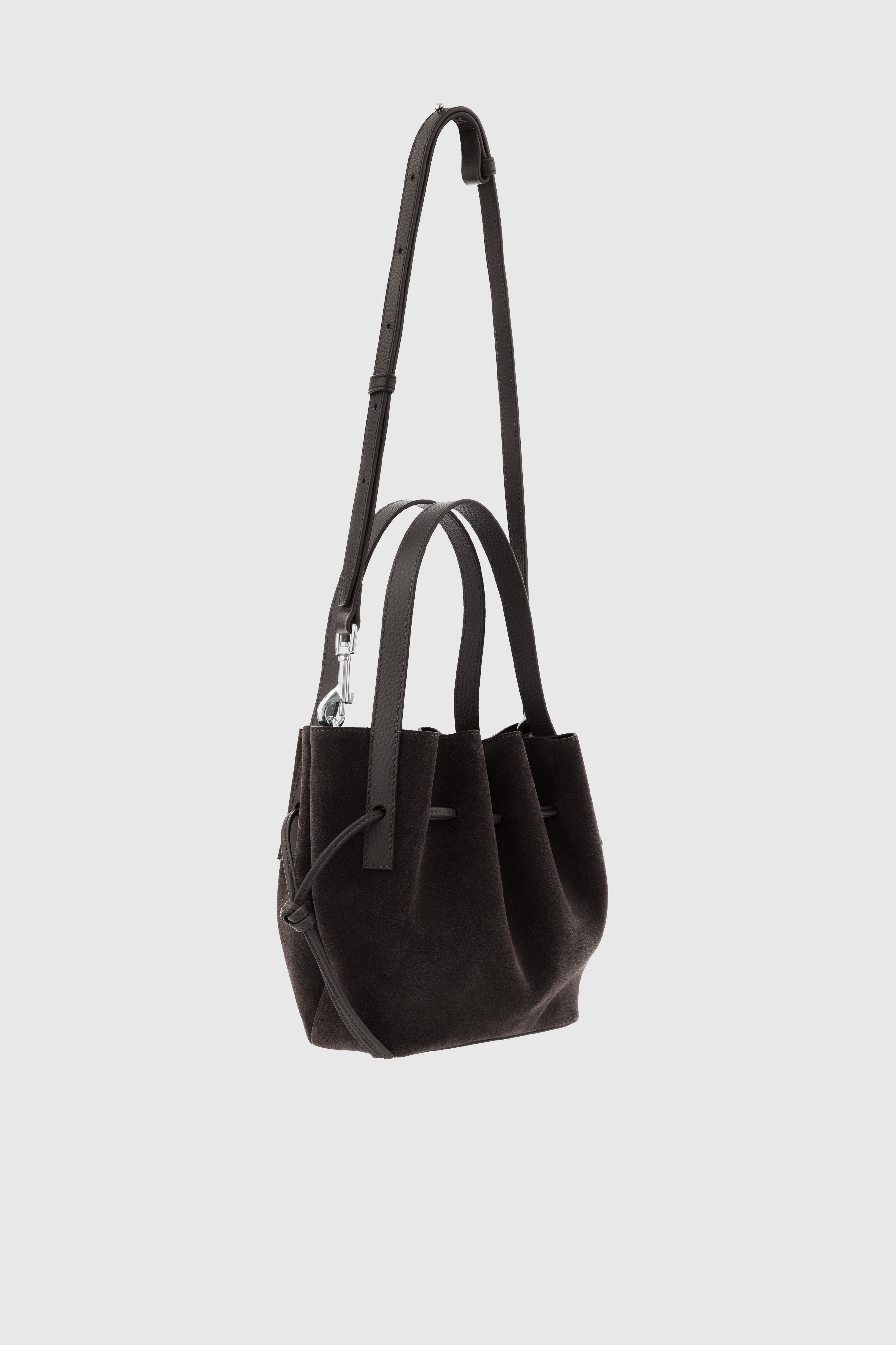 SCALLOP MINI TOTE - GANACHE SUEDE
