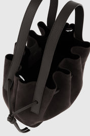 SCALLOP MINI TOTE - GANACHE SUEDE