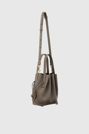 SCALLOP MINI TOTE - TAUPE PEBBLE GRAINED LEATHER