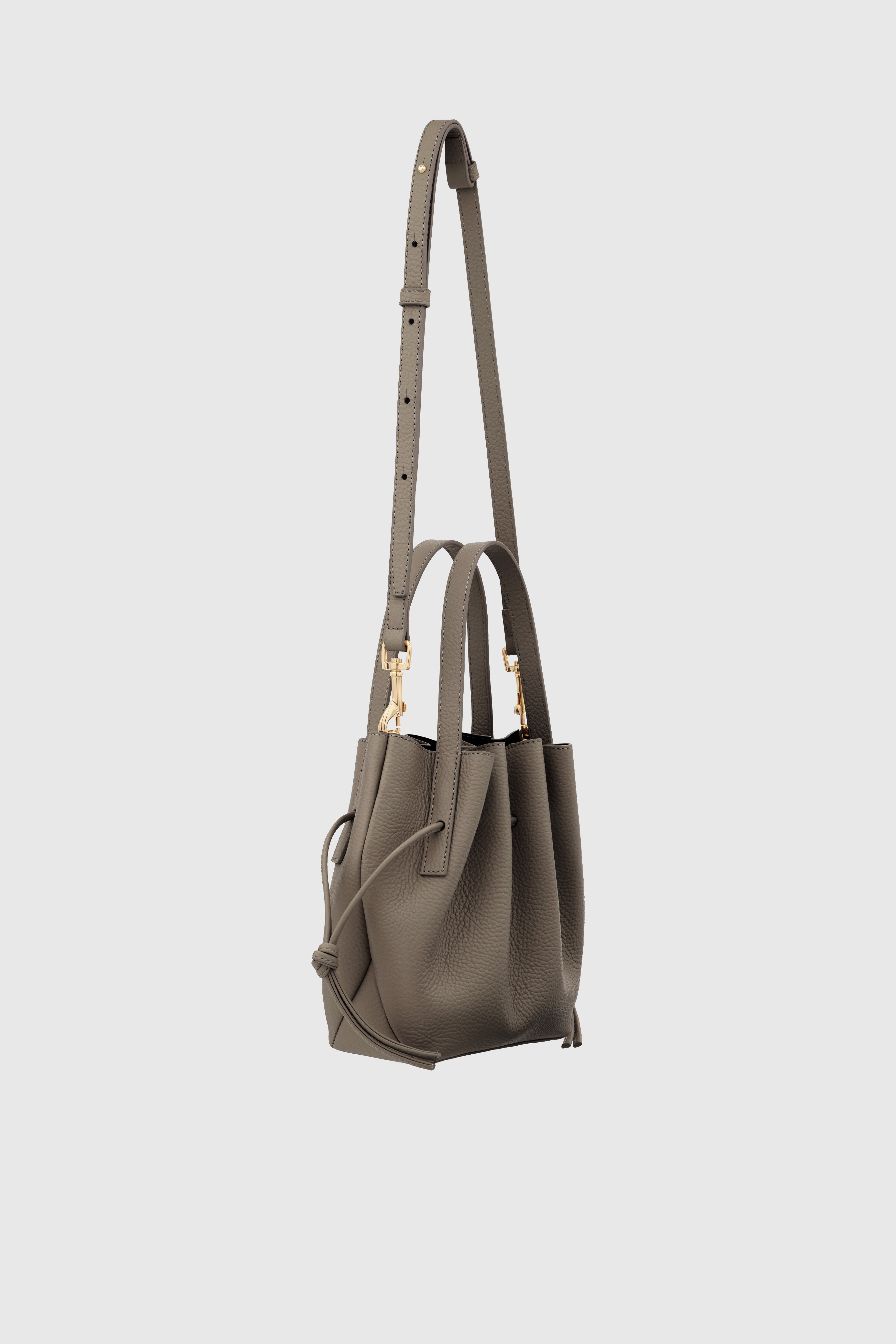 SCALLOP MINI TOTE - TAUPE PEBBLE GRAINED LEATHER