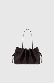 SCALLOP SHOULDER BAG - CASSIS PEBBLE GRAINED LEATHER