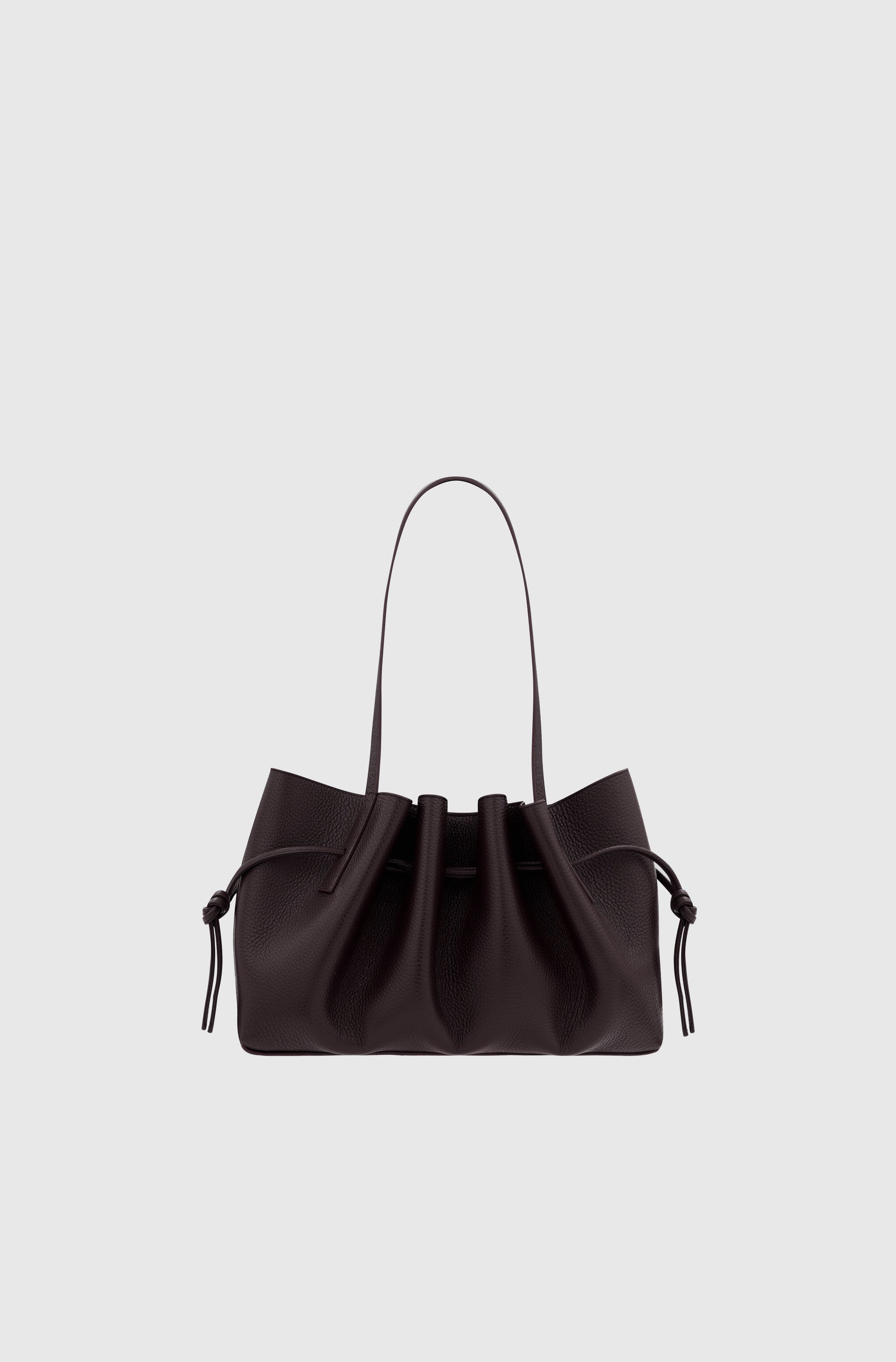 SCALLOP SHOULDER BAG - CASSIS PEBBLE GRAINED LEATHER