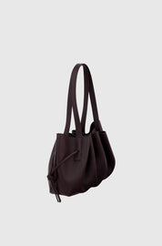 SCALLOP SHOULDER BAG - CASSIS PEBBLE GRAINED LEATHER