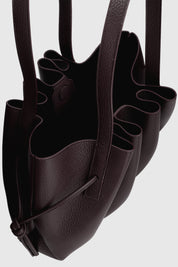 SCALLOP SHOULDER BAG - CASSIS PEBBLE GRAINED LEATHER