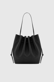SCALLOP TOTE - BLACK PEBBLE GRAINED LEATHER