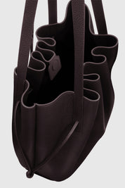 SCALLOP TOTE -  CASSIS PEBBLE GRAINED LEATHER
