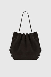 SCALLOP TOTE - GANACHE SUEDE