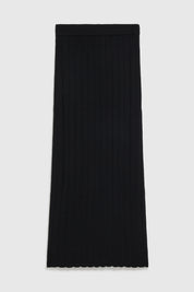 SERAPHINE TUCK STITCH MAXI SKIRT - BLACK
