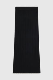 SERAPHINE TUCK STITCH MAXI SKIRT - BLACK