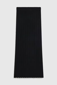 SERAPHINE TUCK STITCH MAXI SKIRT - BLACK
