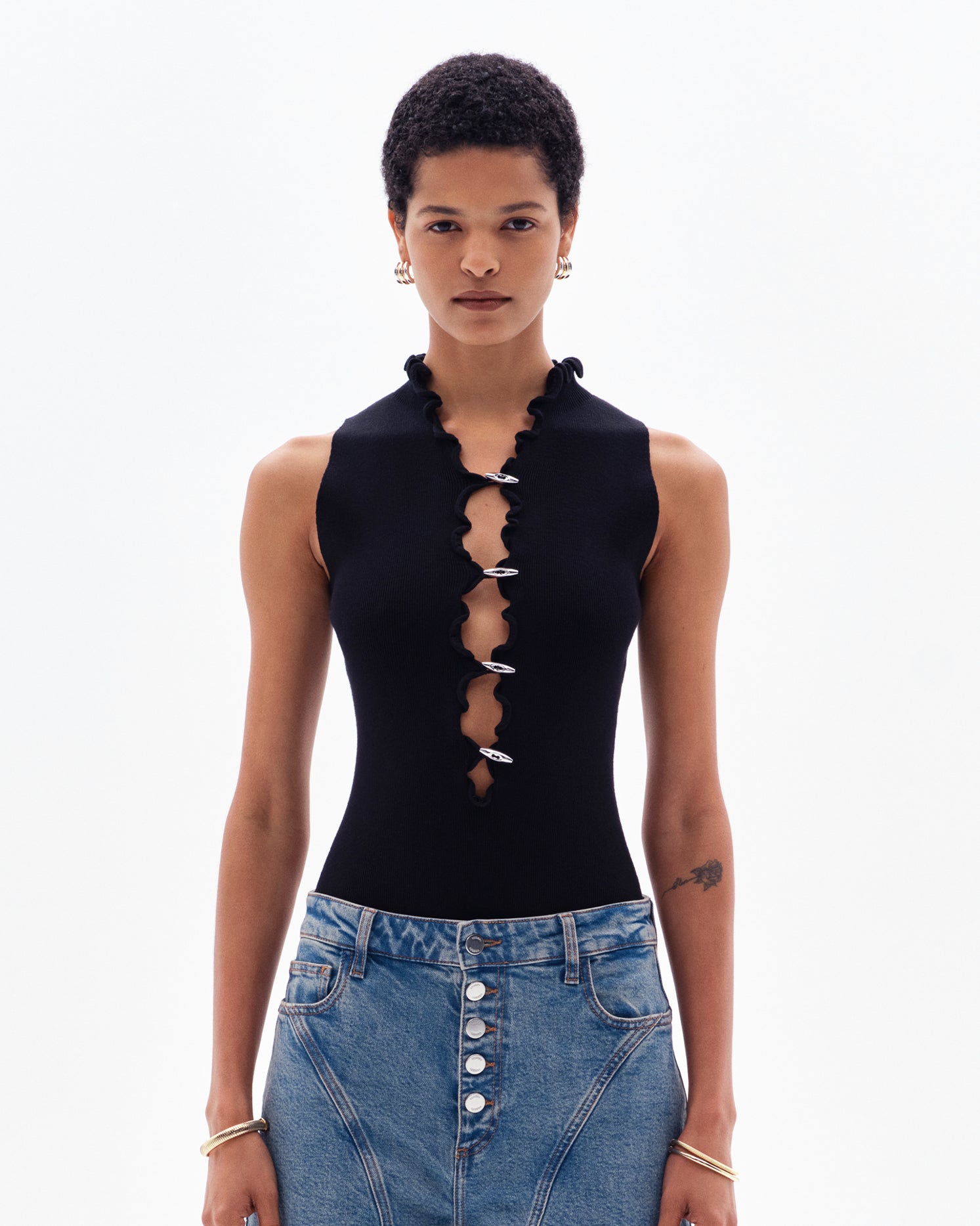 SHAI RIB BODYSUIT - BLACK