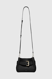 SHROOM - BLACK PEBBLE GRAINED LEATHER