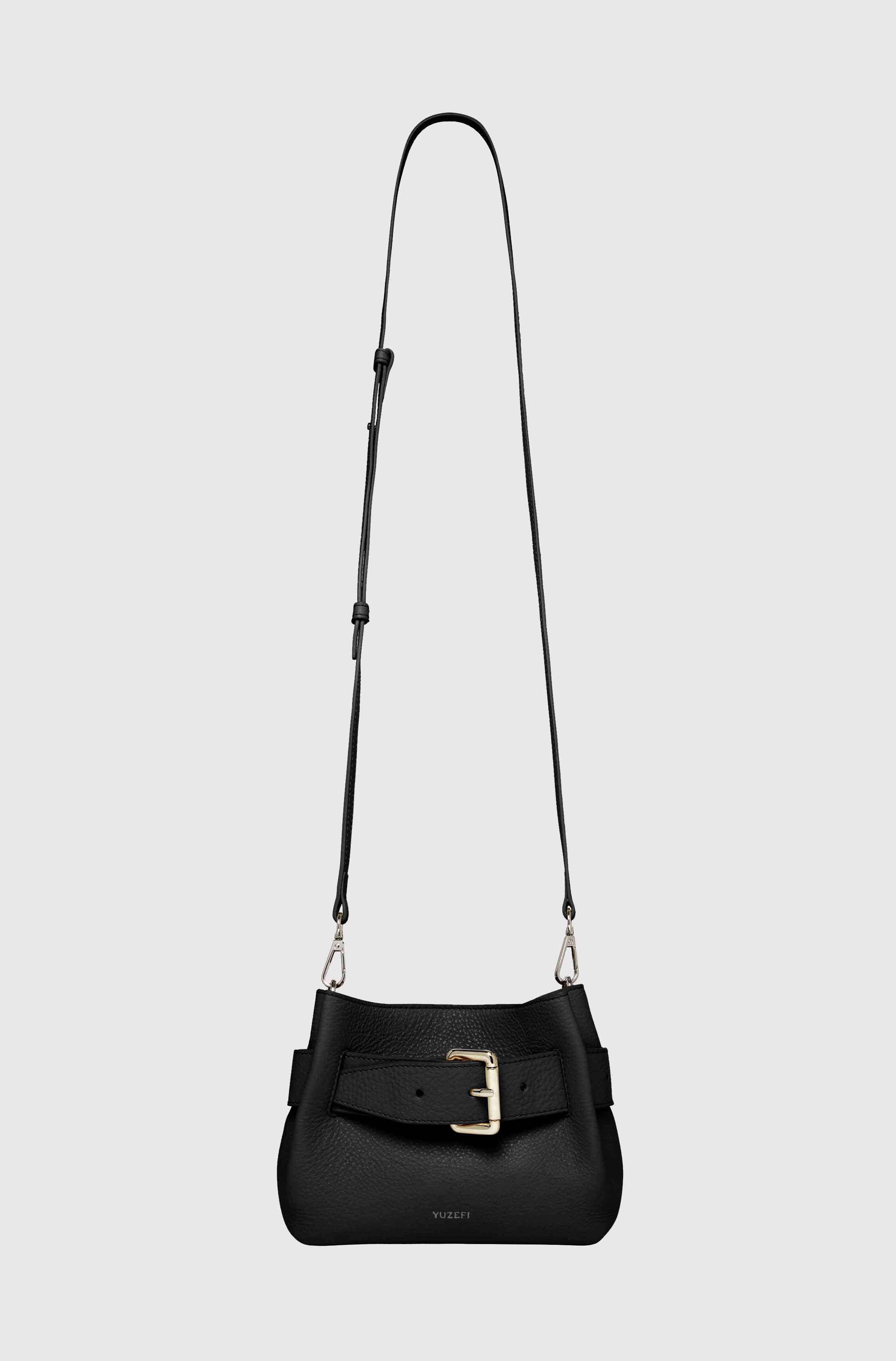 SHROOM - BLACK PEBBLE GRAINED LEATHER
