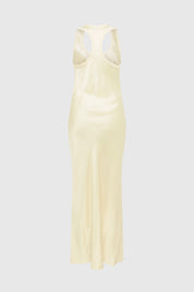 SOLYR SATEEN SCOOP NECK DRESS - VANILLA