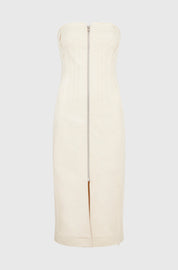 DARTED STRAPLESS DRESS - DENIM NATURAL