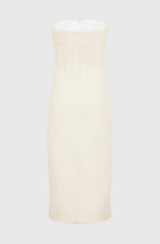 DARTED STRAPLESS DRESS - DENIM NATURAL