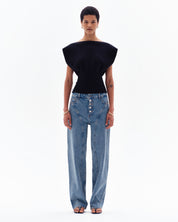 NAERIS MILANO OFF-SHOULDER TOP - BLACK