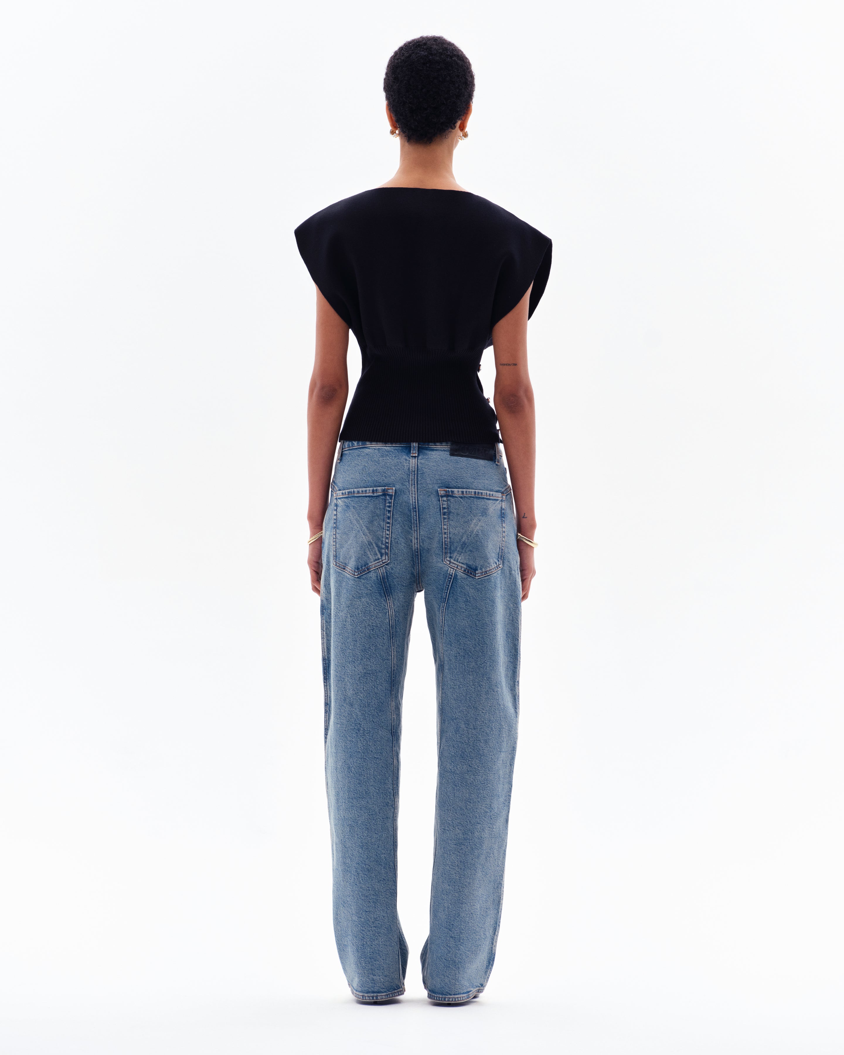NAERIS MILANO OFF-SHOULDER TOP - BLACK