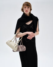 OYSTER SHOULDER BAG MINI - ANGORA PEBBLE GRAINED LEATHER