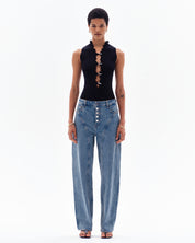 RIANA CURVED SEAM JEAN - STERLING