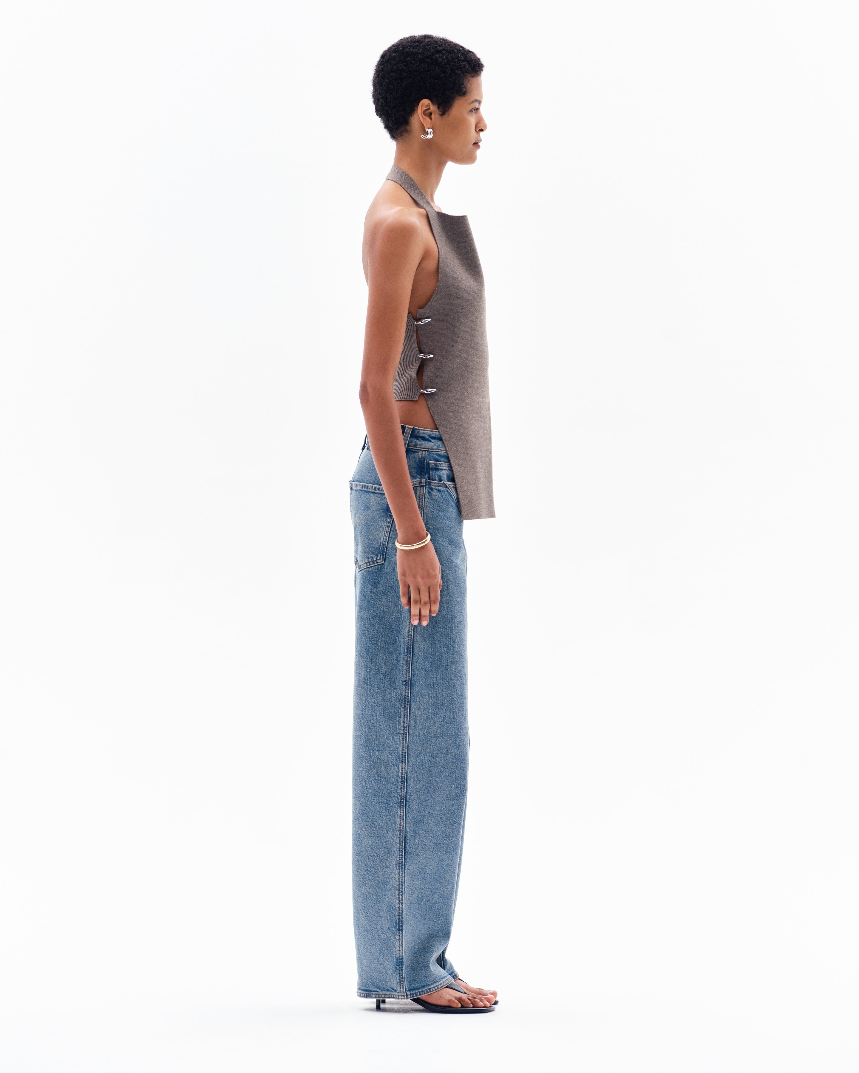 SAVAN MILANO HALTER TOP - CLAY
