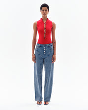 SHAI RIB BODYSUIT - RED