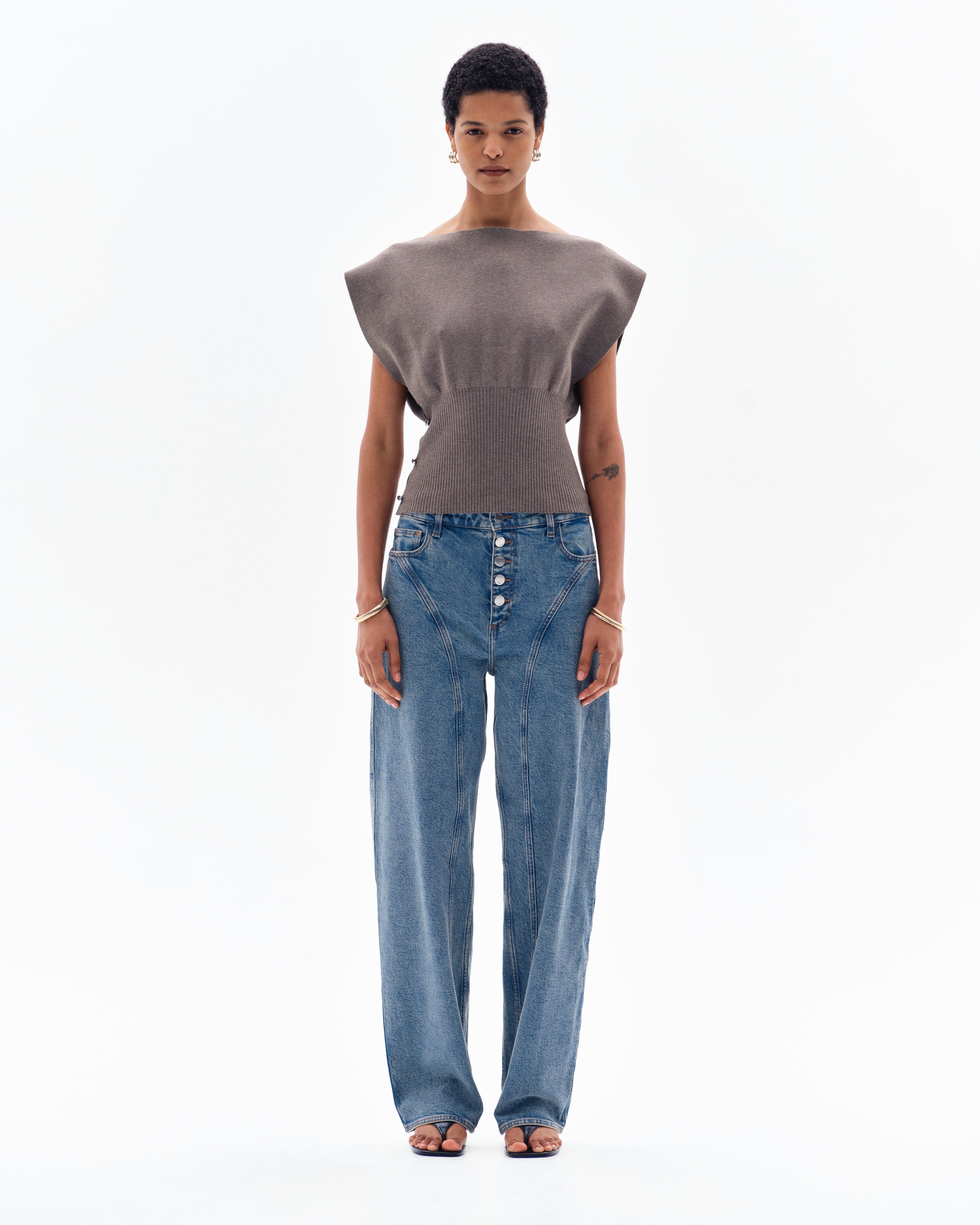 NAERIS MILANO OFF-SHOULDER TOP - CLAY