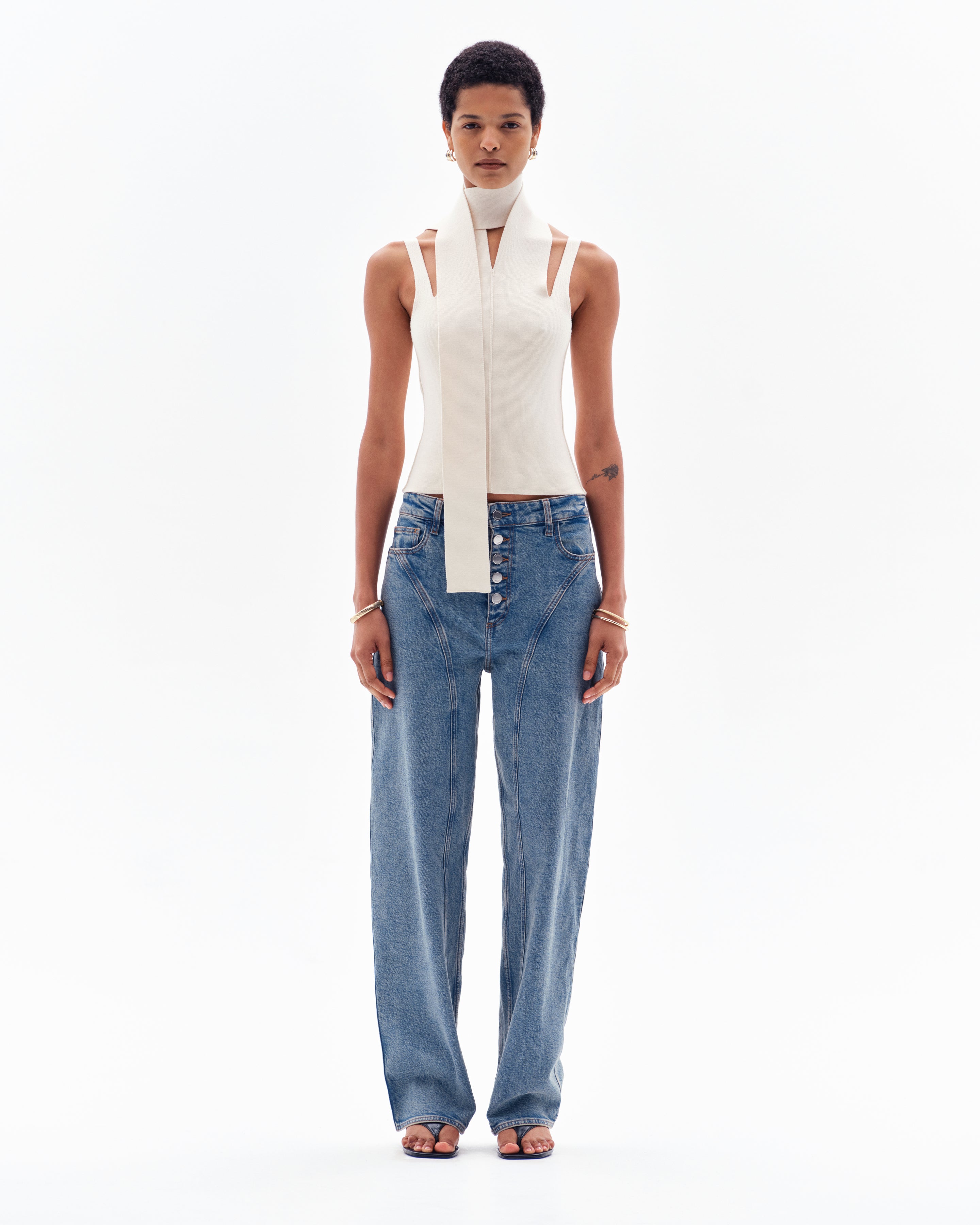INARI MILANO SLASH TOP - CREAM