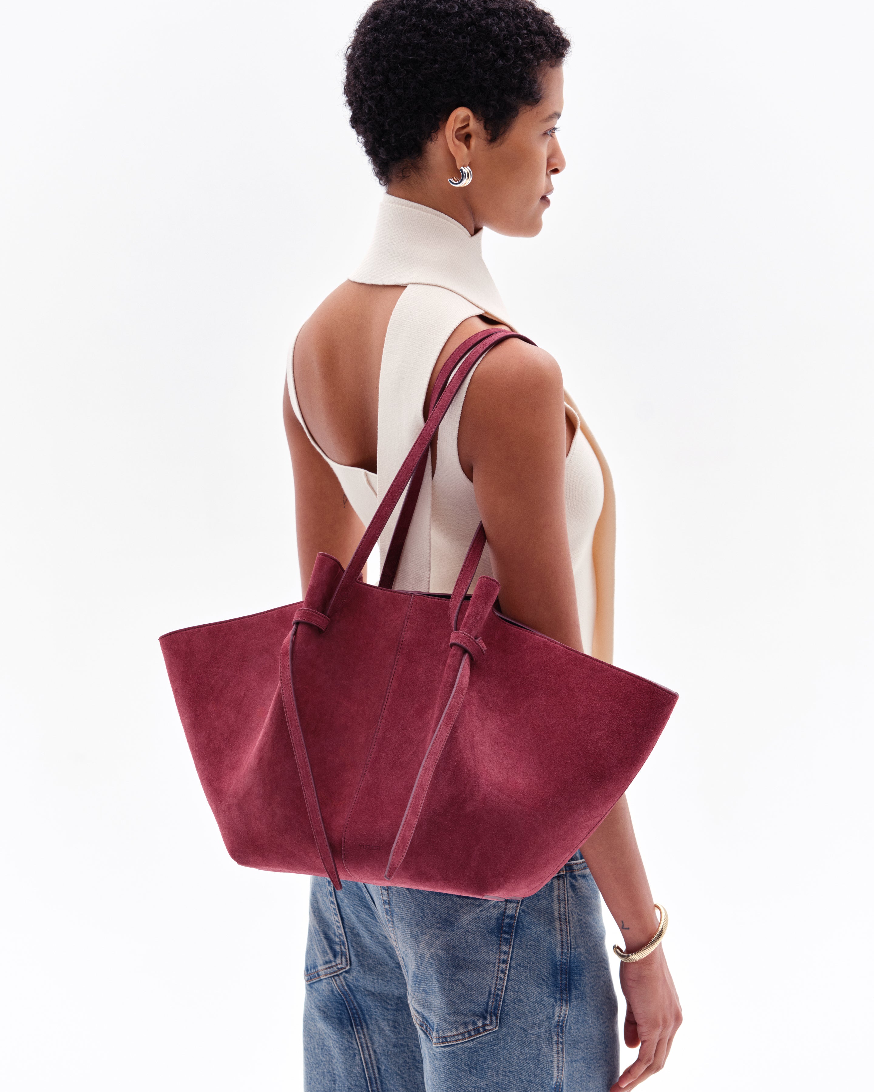 LARGE MOCHI - WINE SUEDE