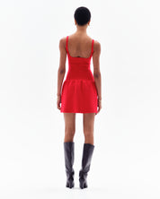 DELYN FLARED DRESS - RED