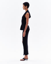 ORIN FLARED SLEEVELESS TOP - BLACK