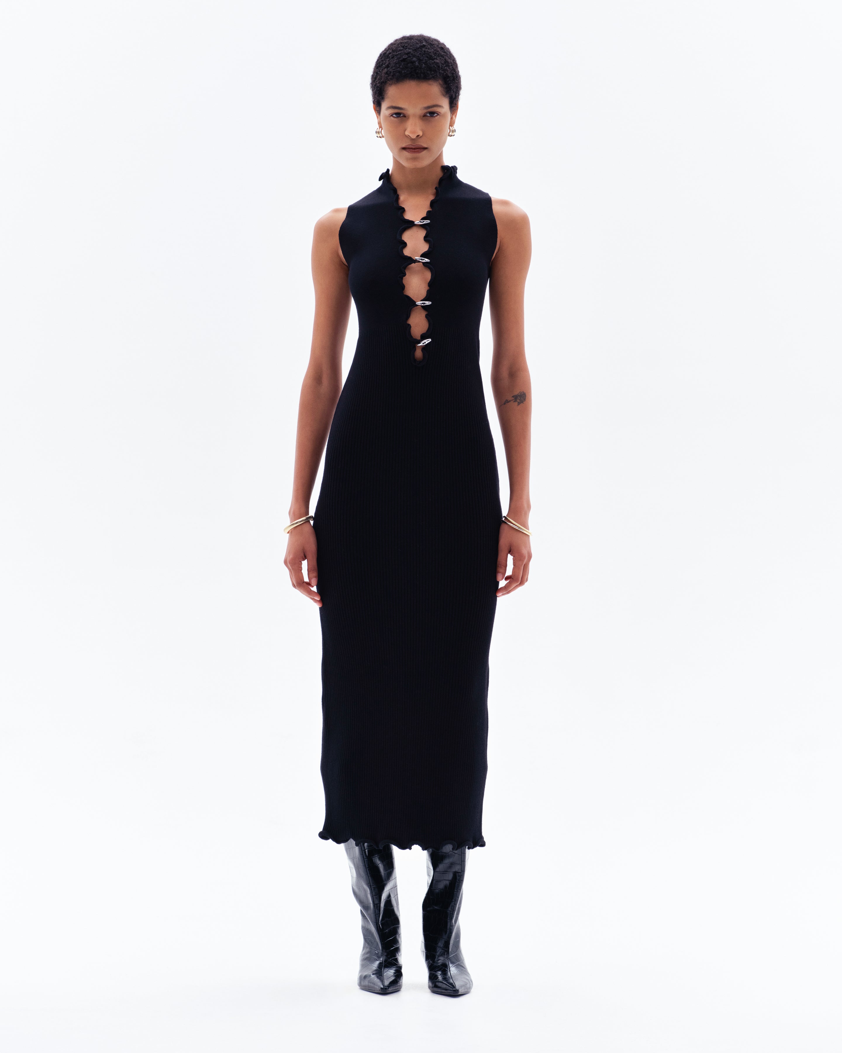 EZE RIB MAXI DRESS - BLACK