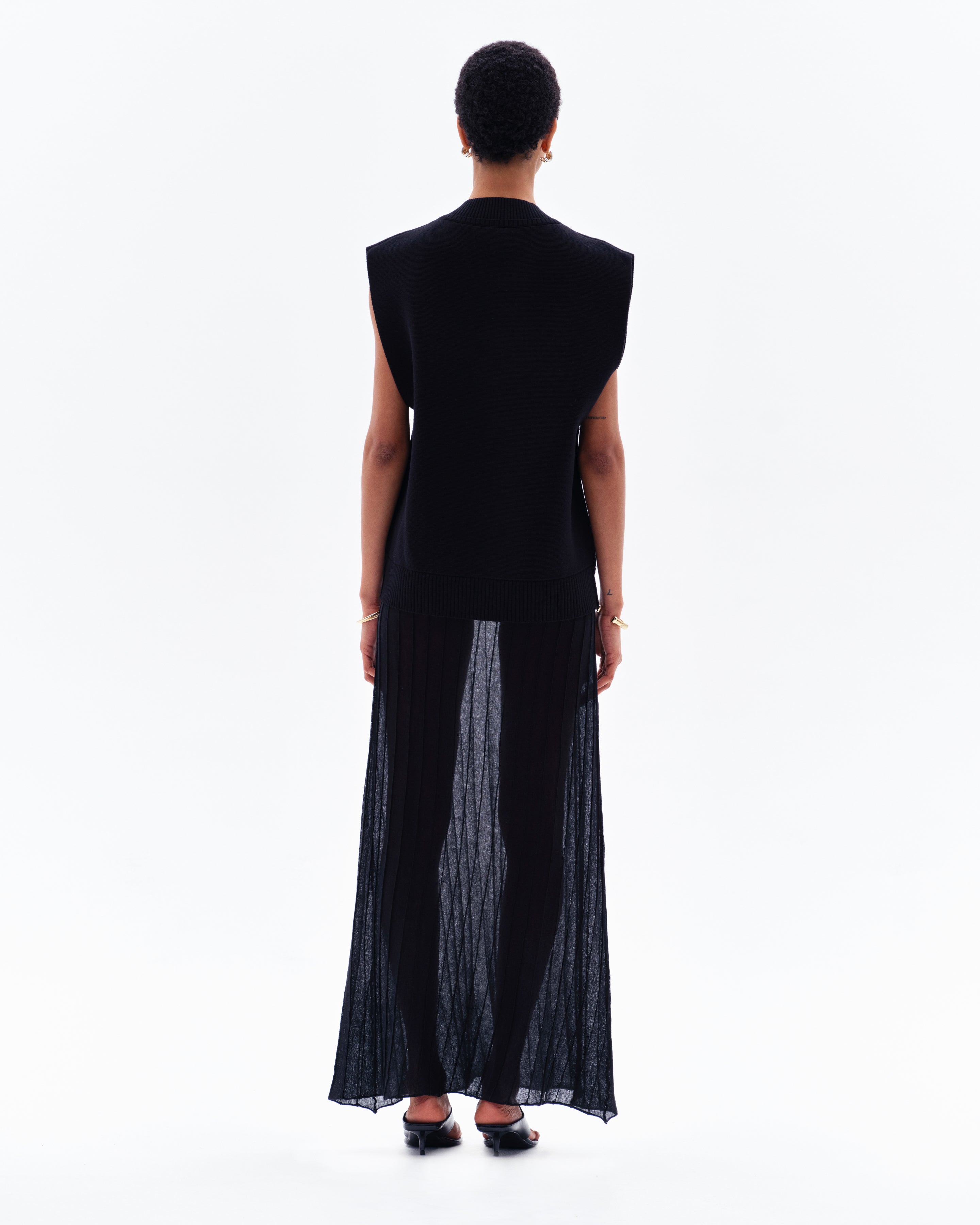 VYRE VEST DRESS - BLACK