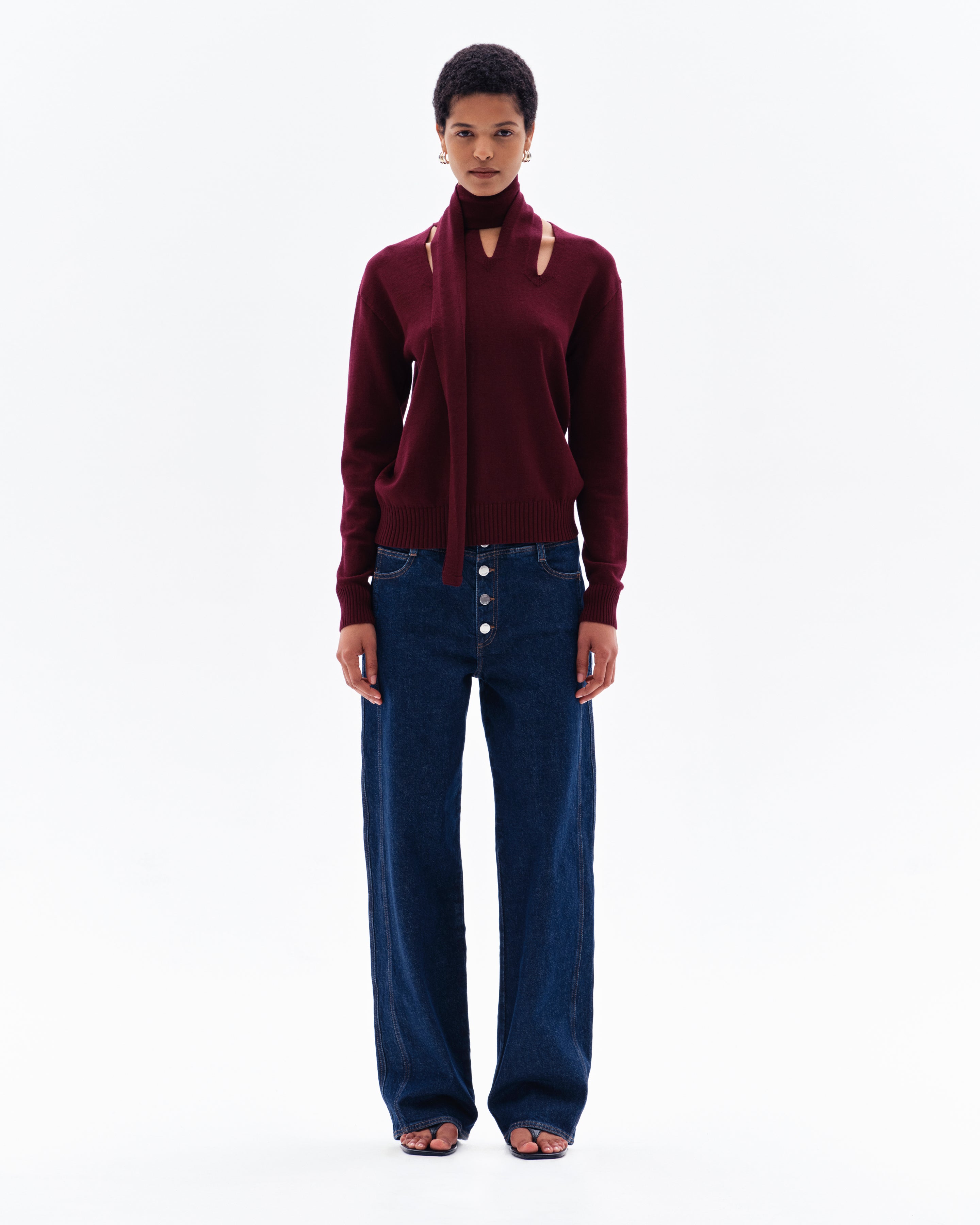 OLA PLAIN SLASH JUMPER - BORDO