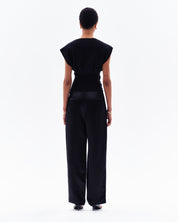 HEDRA ACETATE CONCEALED ZIP TROUSERS - BLACK
