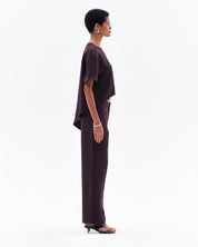 AURORA ASYMMETRIC T-SHIRT - CHOCOLATE