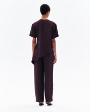 AURORA ASYMMETRIC T-SHIRT - CHOCOLATE