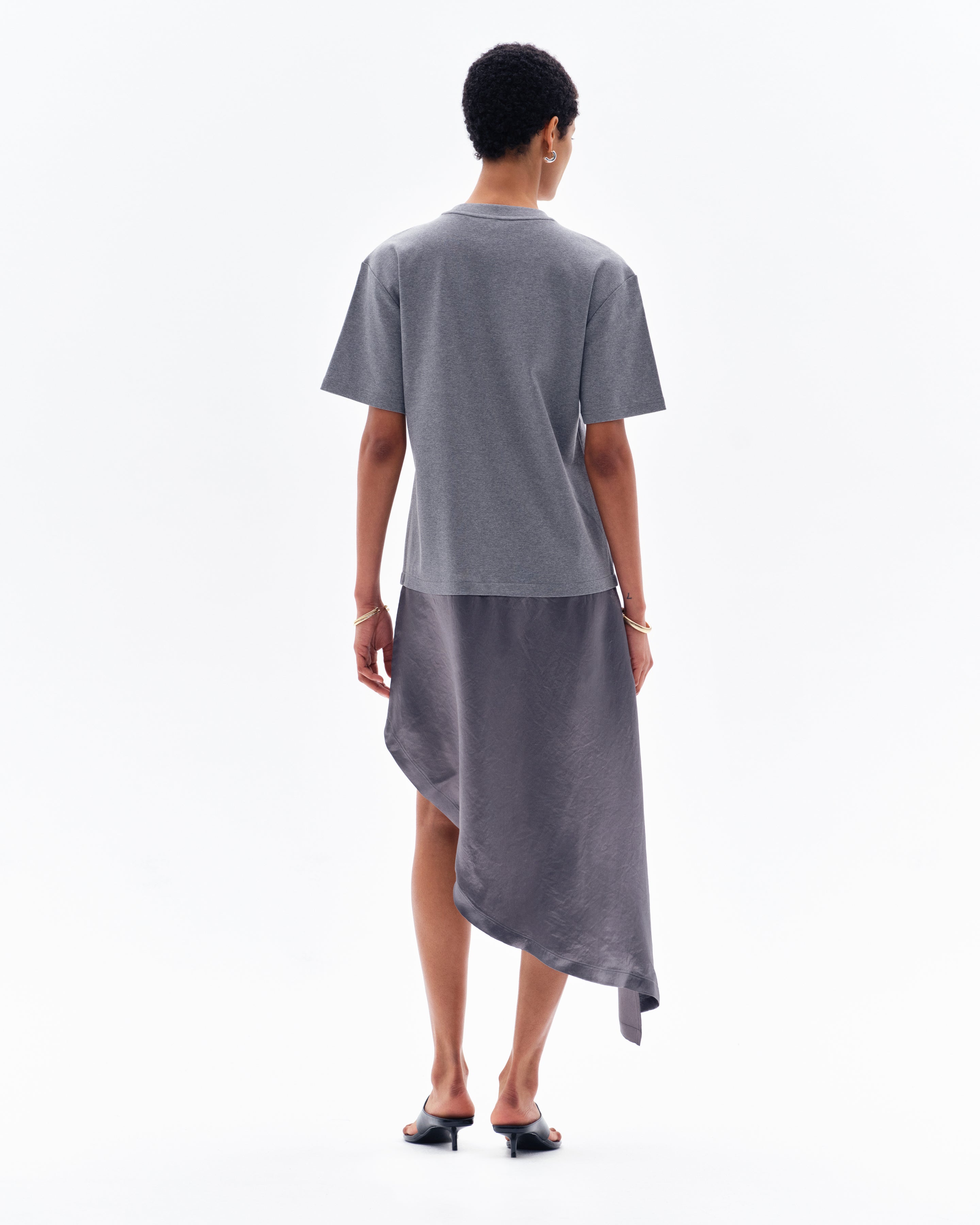RAVAA BOXY T-SHIRT DRESS - GREY