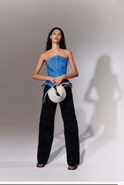 TAILORED BENT KNEE TROUSERS - BLACK