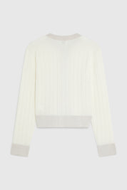 TATUM TUCK STITCH CARDIGAN - OATMEAL