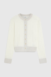 TATUM TUCK STITCH CARDIGAN - OATMEAL