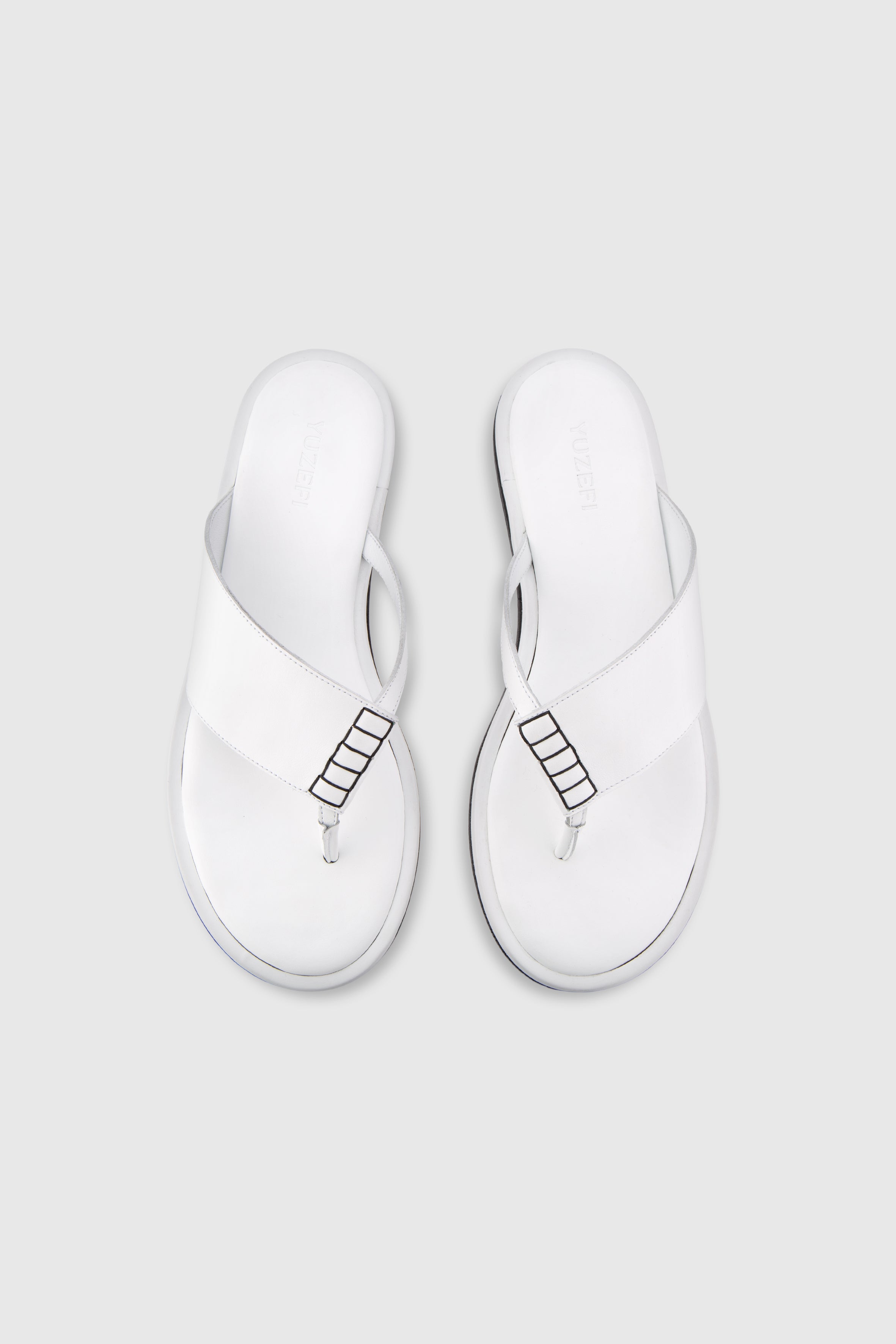 THESSA FLIP FLOP - WHITE LEATHER – Yuzefi