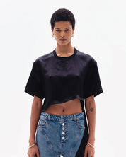AURORA ASYMMETRIC T-SHIRT - BLACK
